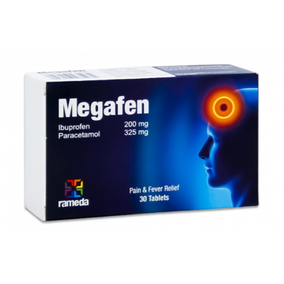 MEGAFEN ( IBUPROFEN 200 MG + PARACETAMOL 325 MG ) FOR PAIN & FEVER RELIEF 30 TABLETS